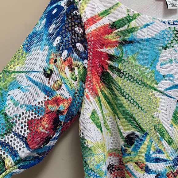 EUC Peck&Peck Double Layered Tropical Print Top XL - Picture 4 of 8